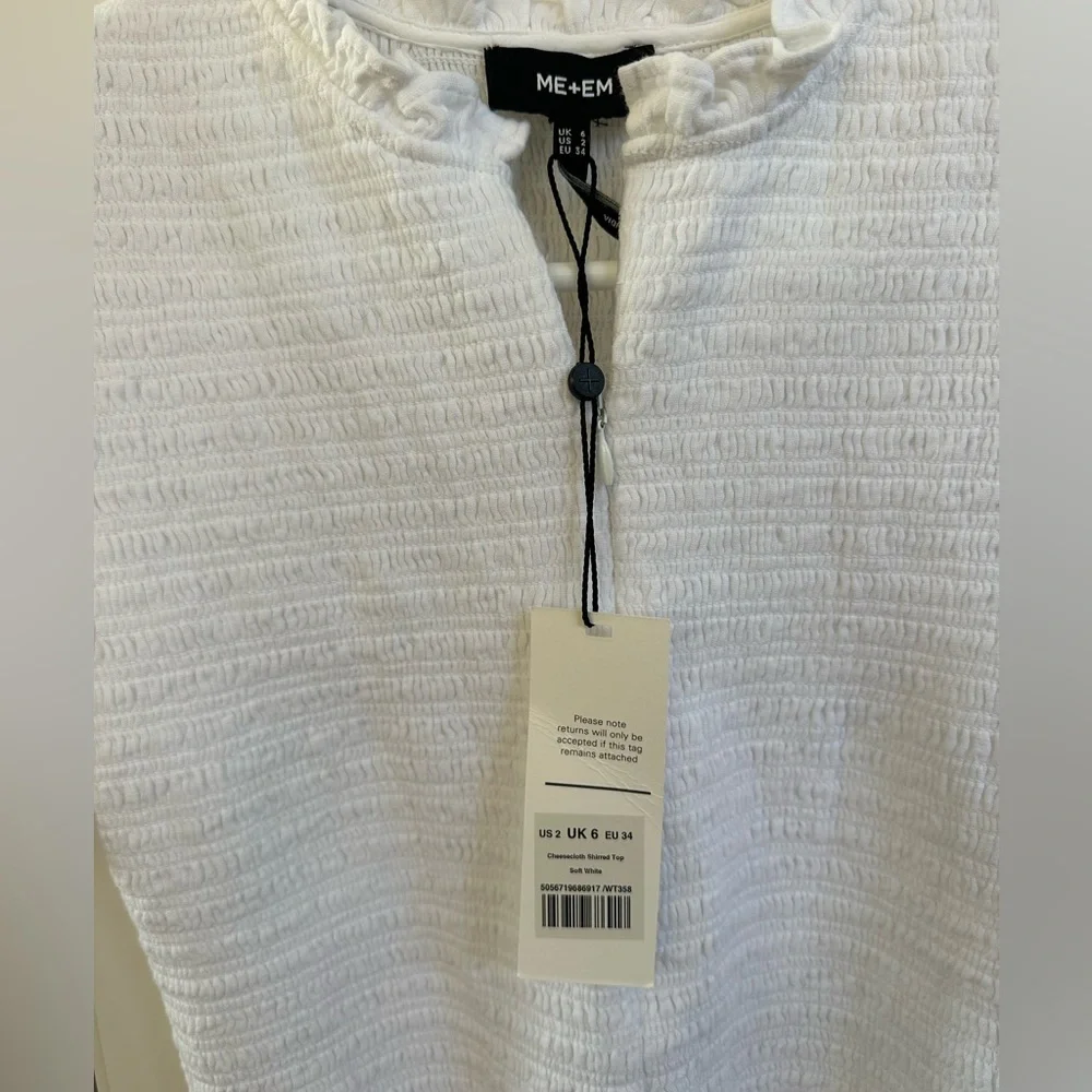 ME+EM cheesecloth shirred top - Picture 2 of 5
